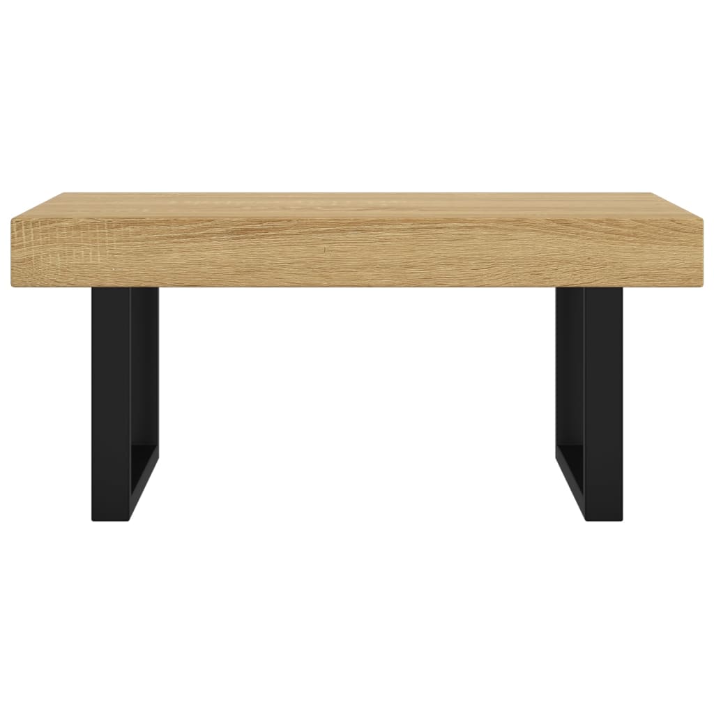 Table basse Marron clair et noir 90x45x40 cm MDF et fer - XIOS
