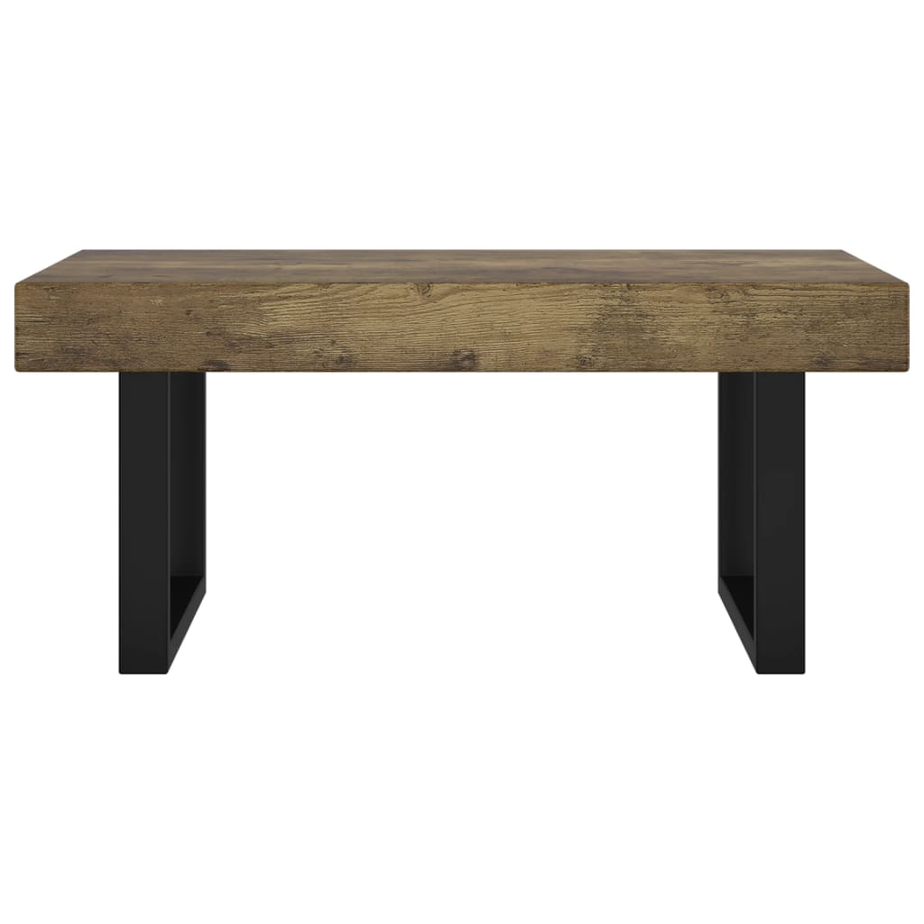 Table basse Marron foncé et noir 90x45x40 cm MDF et fer - XIOS