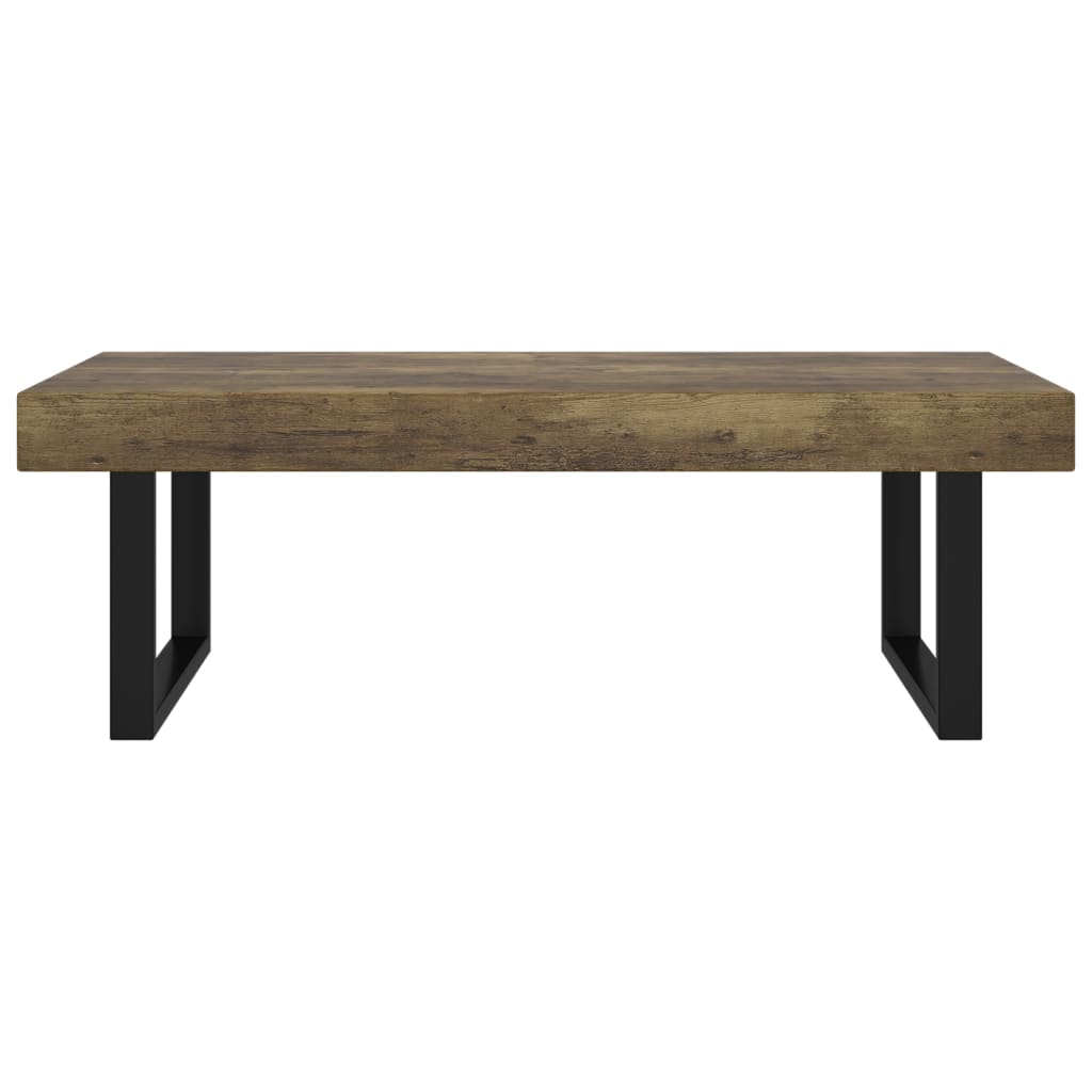 Table basse Marron foncé et noir 120x60x40 cm MDF et fer - XIOS