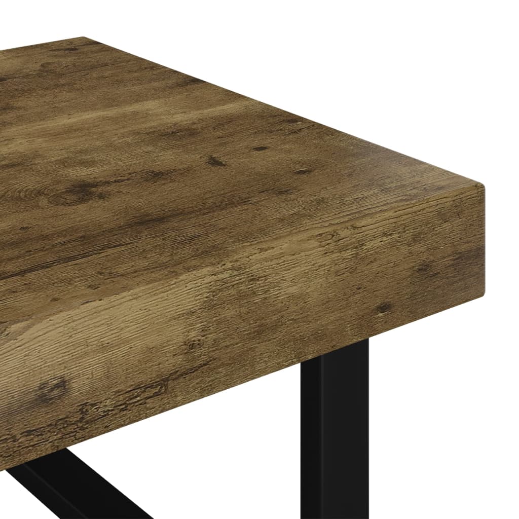 Table basse Marron foncé et noir 120x60x40 cm MDF et fer - XIOS