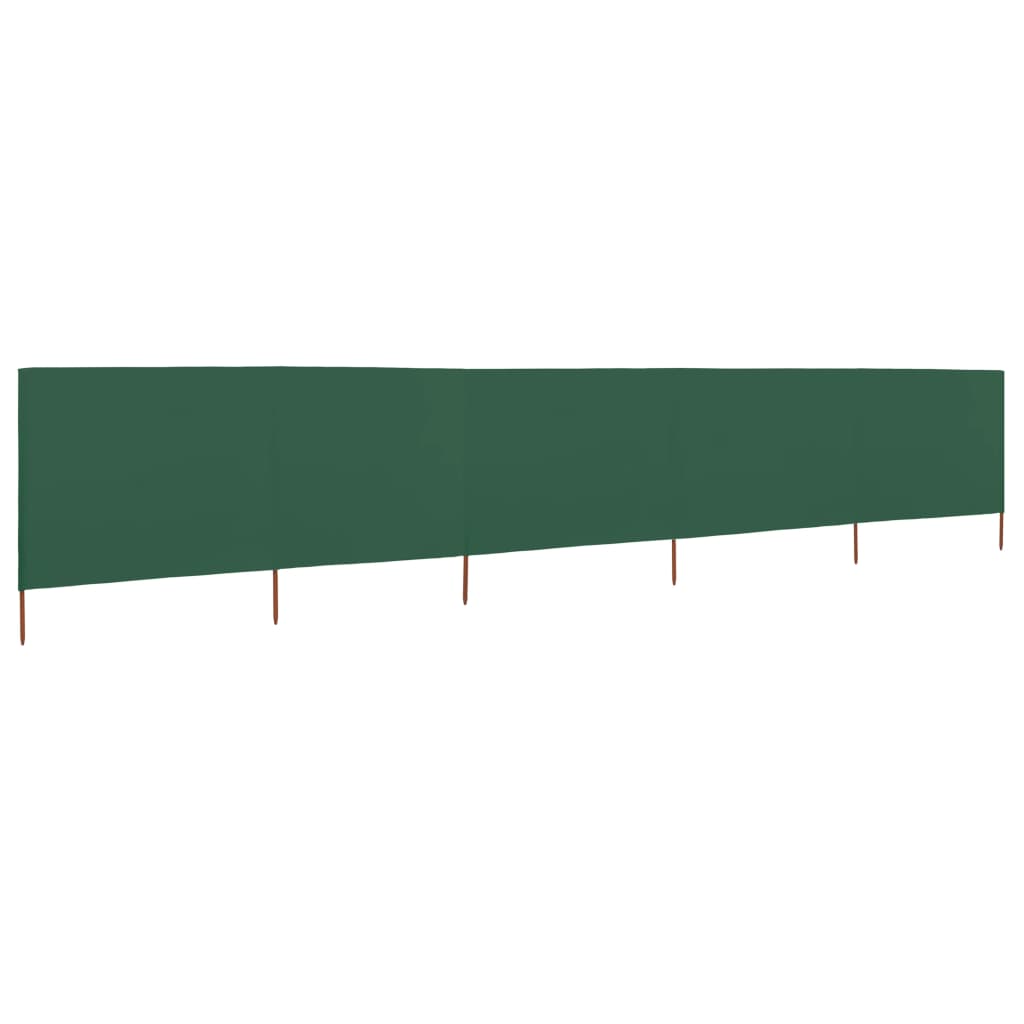 Paravent 5 panneaux Tissu 600 x 120 cm Vert Parasols & voiles d'ombrage vidaXL