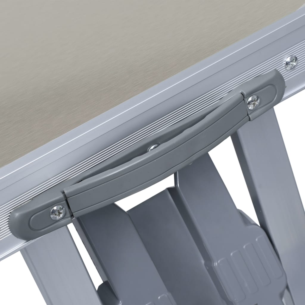 Table pliable de camping avec 4 sièges Acier Aluminium Meubles de camping vidaXL