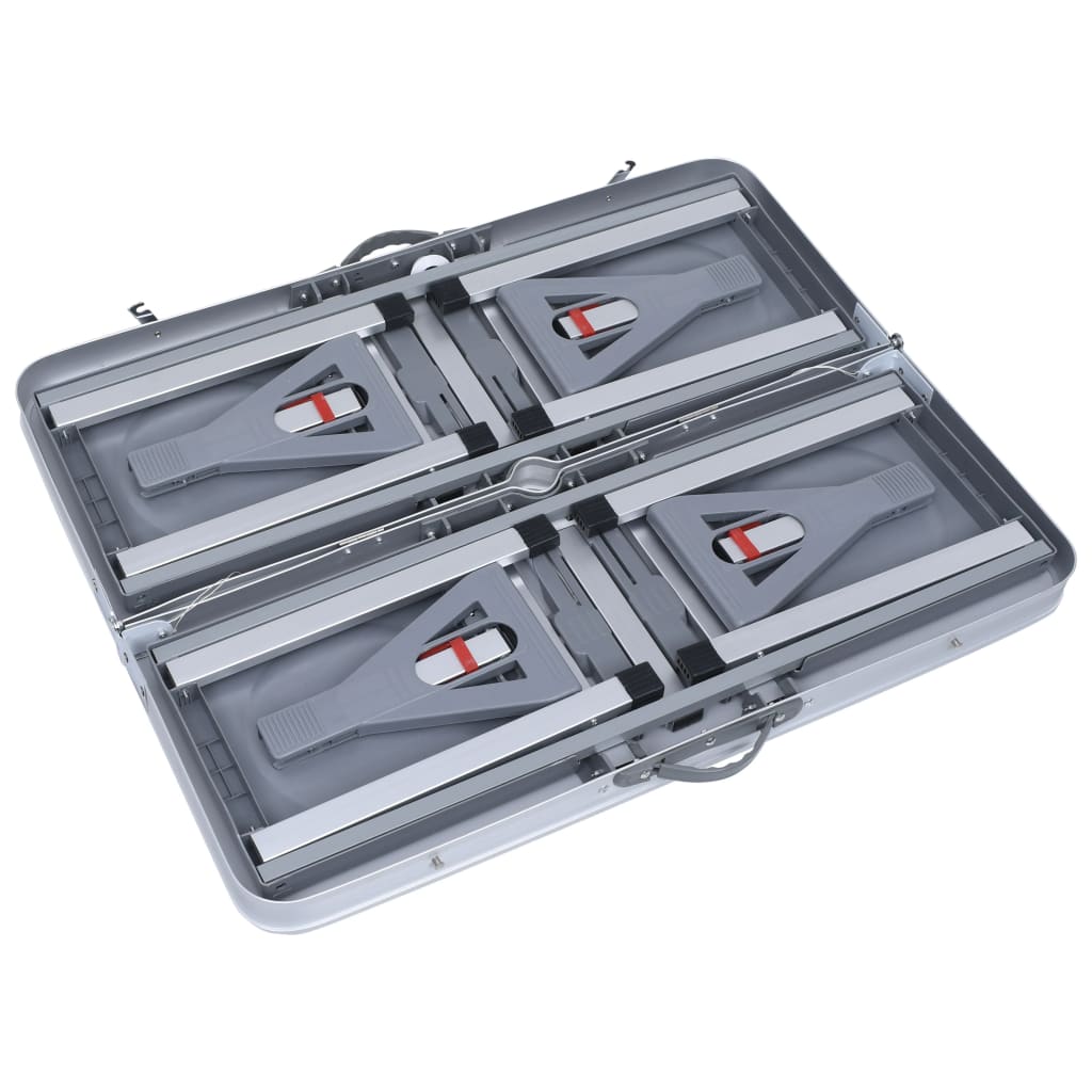Table pliable de camping avec 4 sièges Acier Aluminium Meubles de camping vidaXL