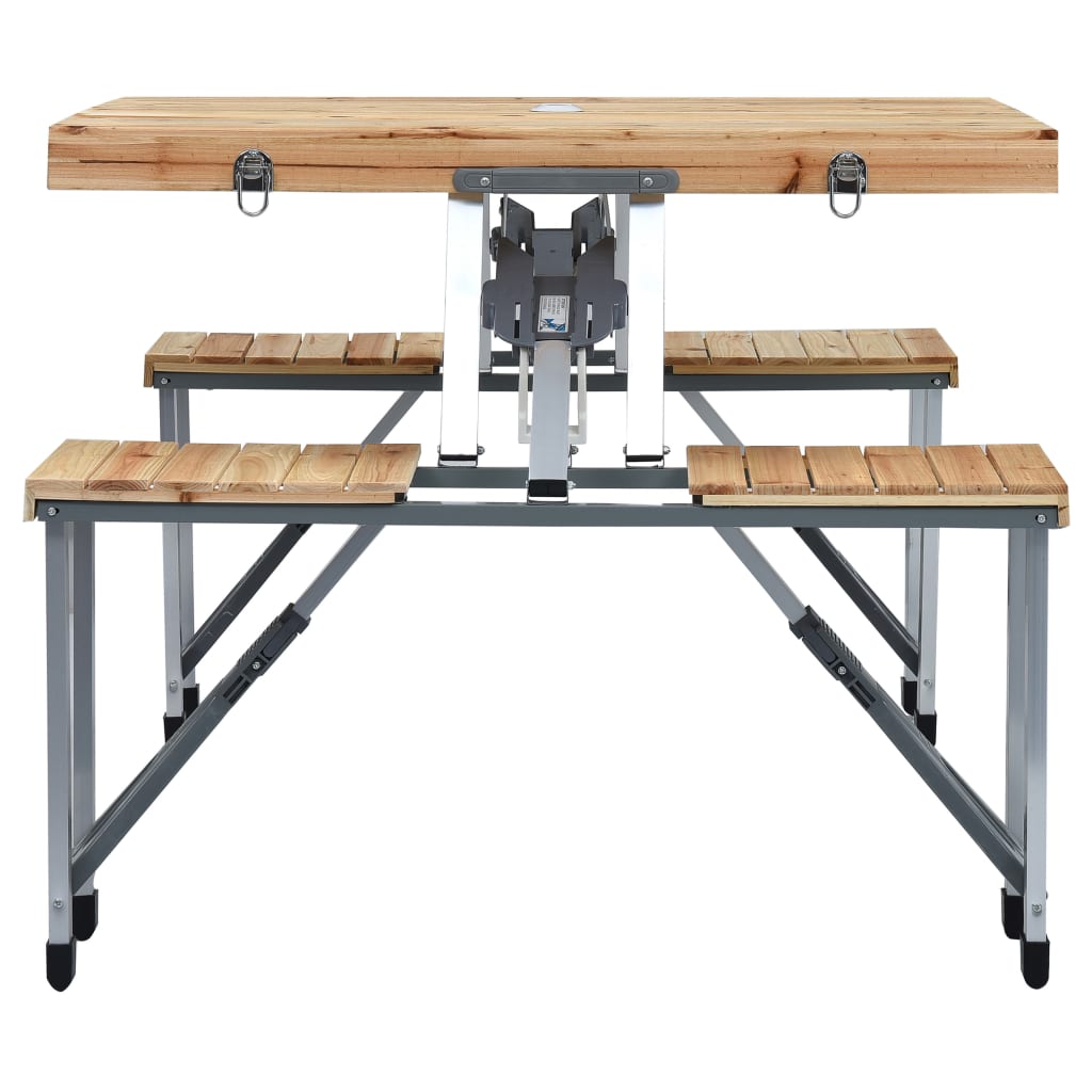 Table pliable de camping avec 4 sièges Acier Aluminium Meubles de camping vidaXL