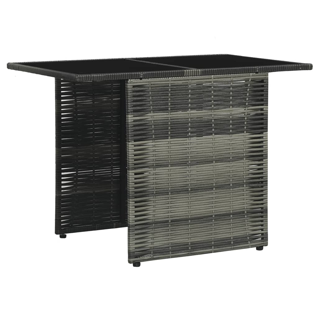 Ensemble de bistro 3 pcs avec coussins Résine tressée Gris - XIOS