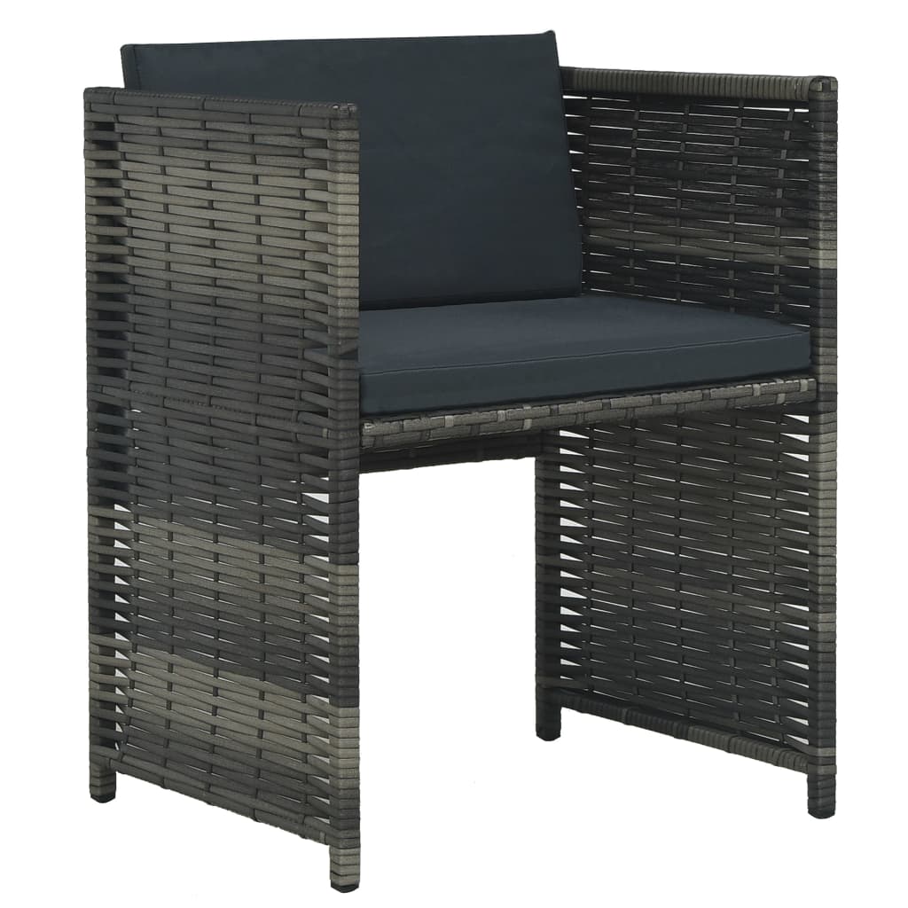 Ensemble de bistro 3 pcs avec coussins Résine tressée Gris - XIOS