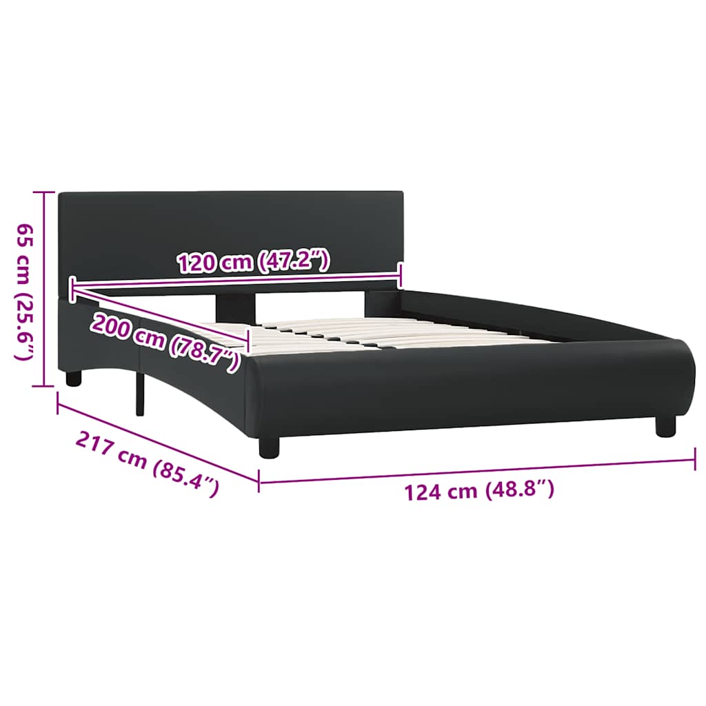 Cadre de lit avec LED sans matelas noir 120x200 cm - XIOS