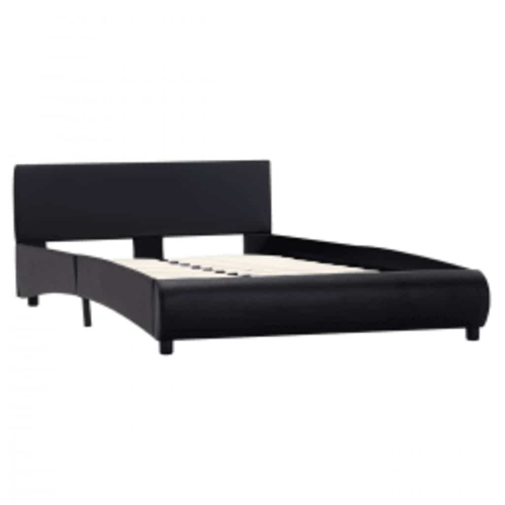 Cadre de lit avec LED sans matelas noir 140x200 cm - XIOS