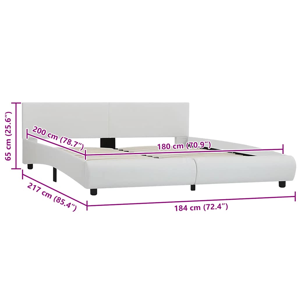 Cadre de lit avec LED sans matelas blanc 180x200 cm - XIOS