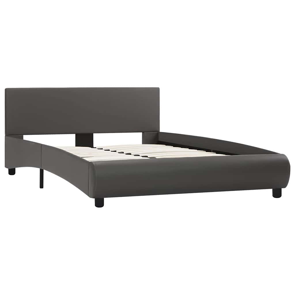 Cadre de lit avec LED Gris Similicuir 120 x 200 cm - XIOS