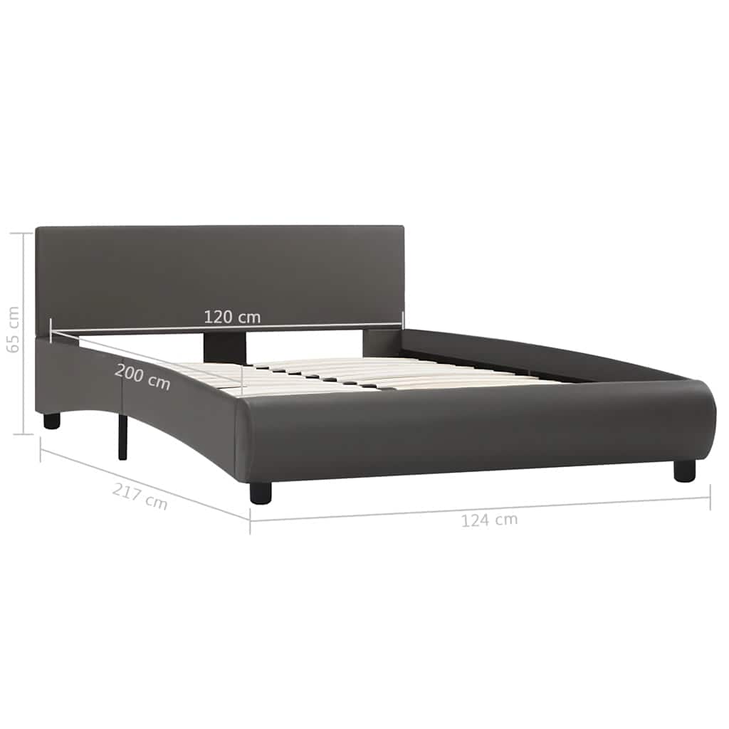 Cadre de lit avec LED Gris Similicuir 120 x 200 cm - XIOS