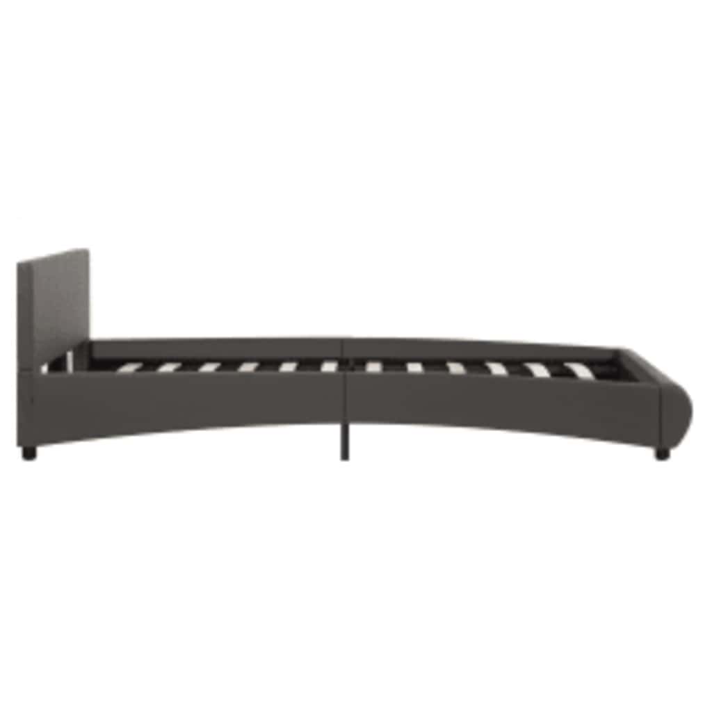 Cadre de lit avec LED sans matelas gris similicuir 140x200 cm - XIOS