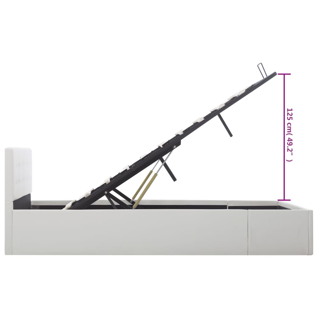Cadre de lit avec rangement hydraulique 140x200 cm similicuir - XIOS