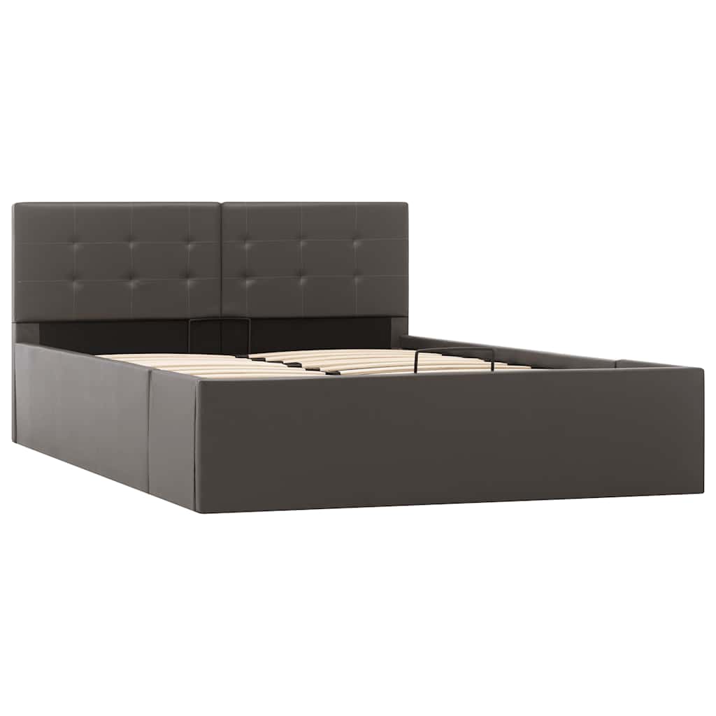 Cadre de lit à rangement hydraulique Gris Similicuir 120x200 cm - XIOS