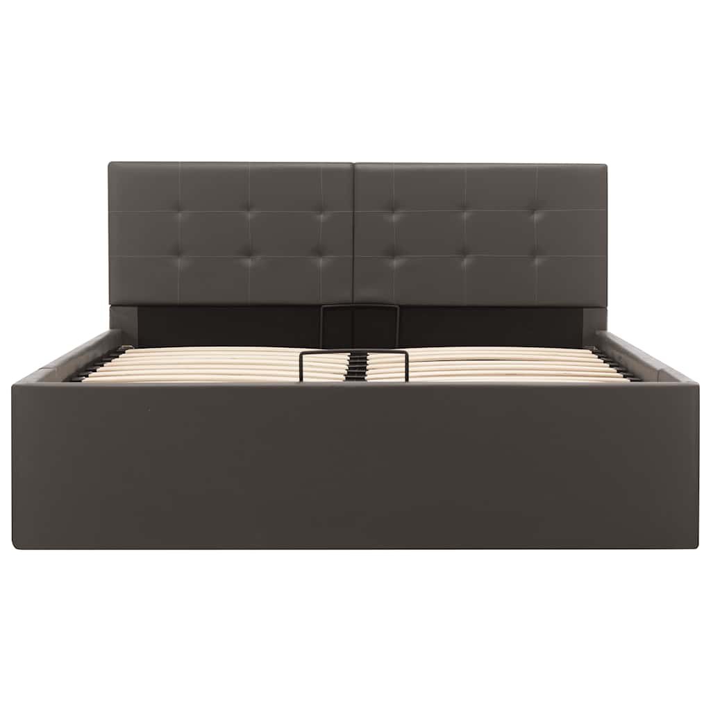 Cadre de lit à rangement hydraulique Gris Similicuir 120x200 cm - XIOS