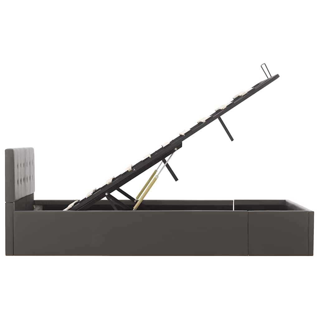 Cadre de lit à rangement hydraulique Gris Similicuir 120x200 cm - XIOS