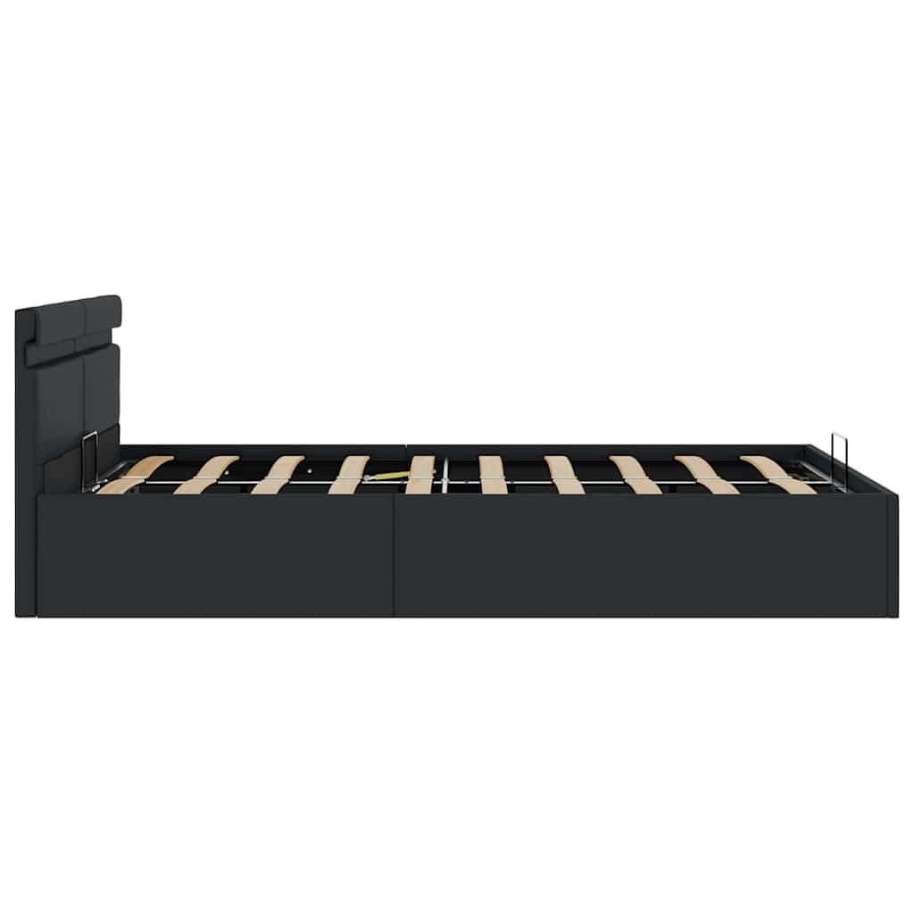 Cadre de lit à rangement hydraulique sans matelas avec LED noir - XIOS