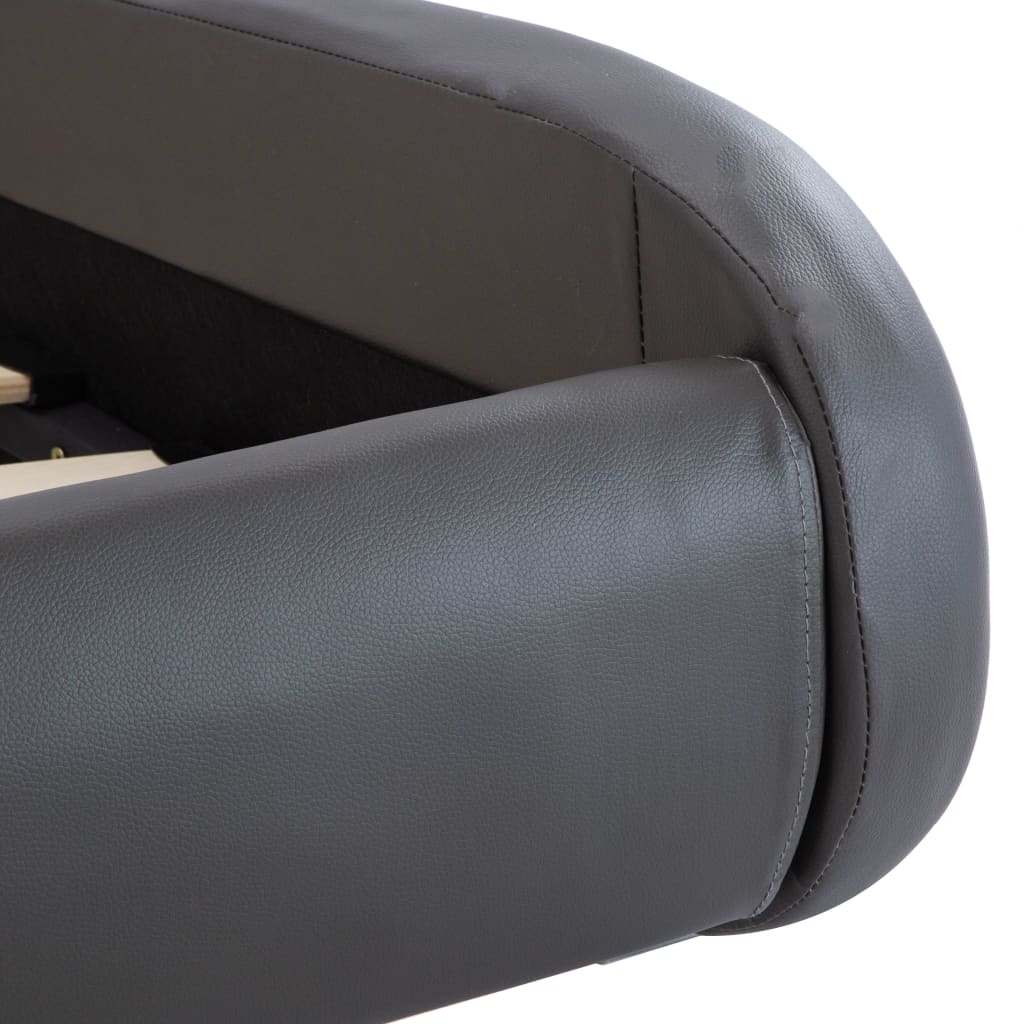 Cadre de lit avec LED sans matelas Gris Similicuir 100x200 cm - XIOS