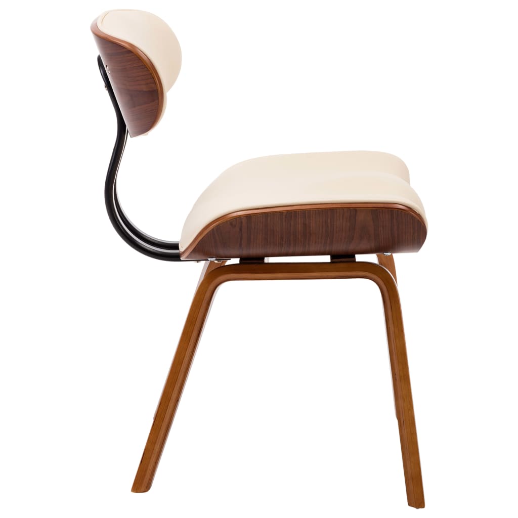 Chaises à manger lot de 6 crème bois courbé et similicuir - XIOS
