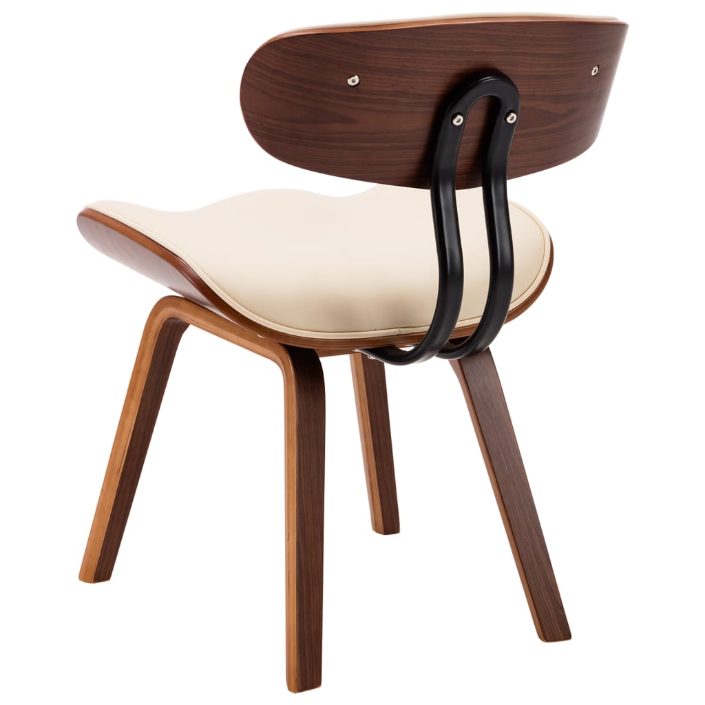 Chaises à manger lot de 6 crème bois courbé et similicuir - XIOS