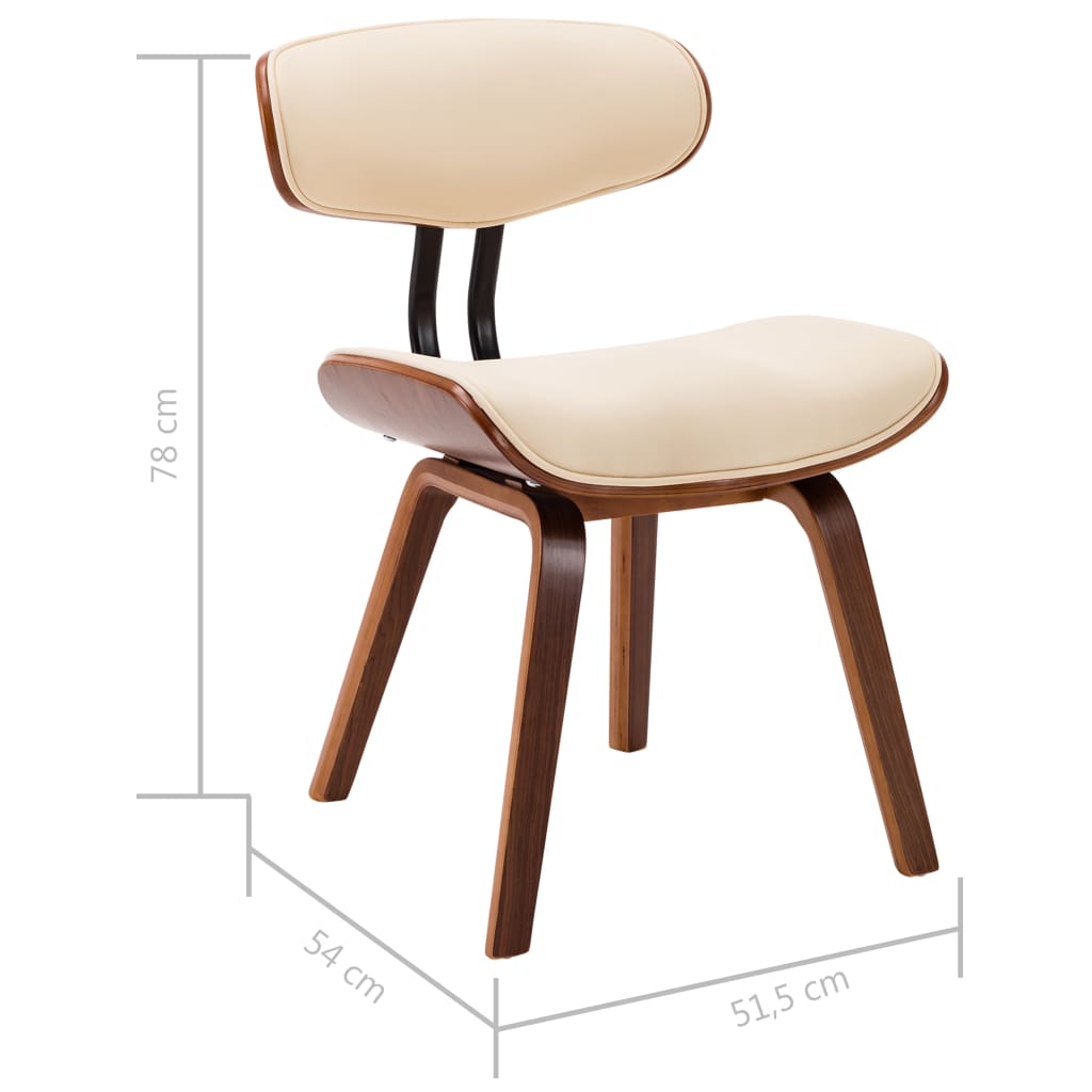 Chaises à manger lot de 6 crème bois courbé et similicuir - XIOS