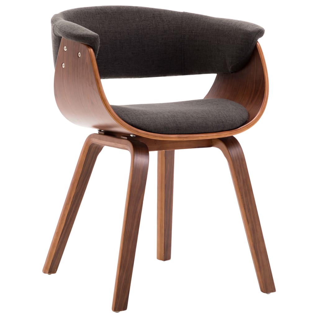 Chaises à manger lot de 4 gris bois courbé et tissu - XIOS