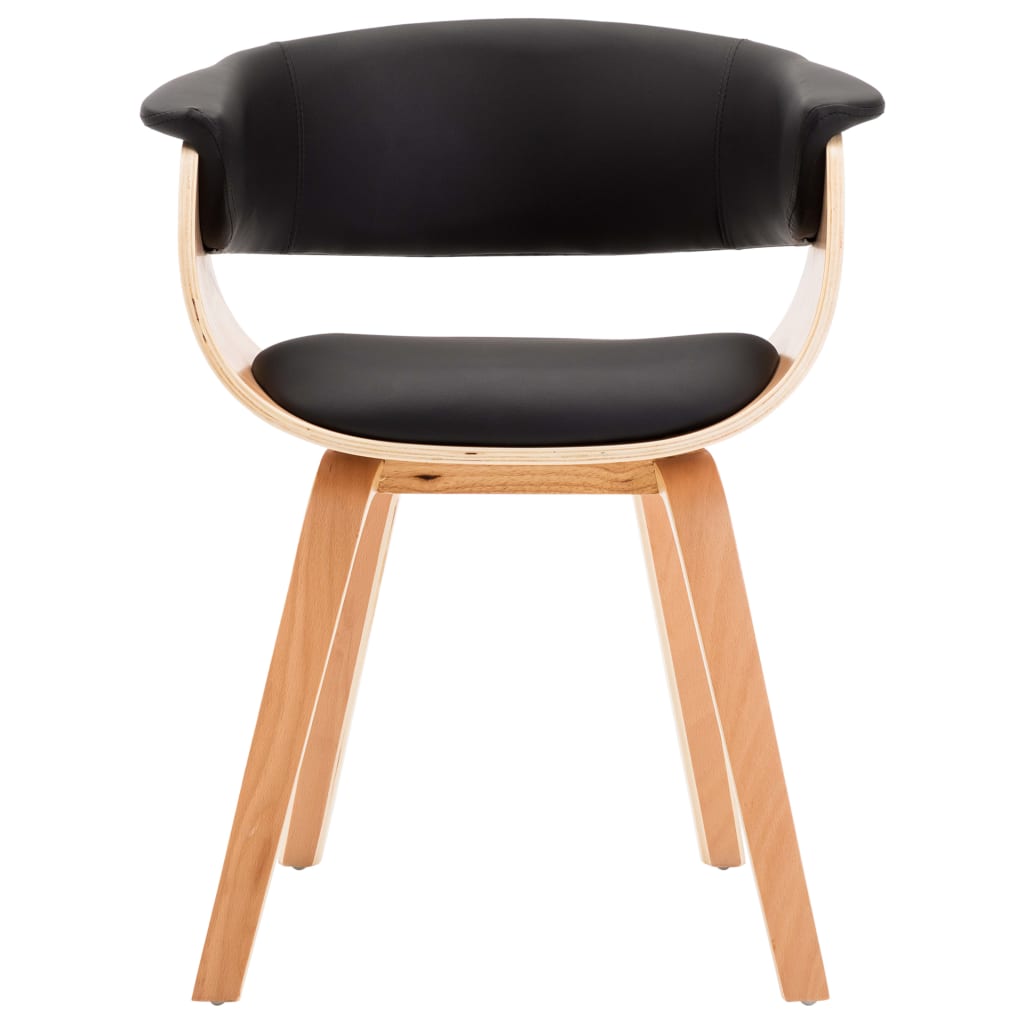 Chaises à manger lot de 6 noir bois courbé et similicuir - XIOS