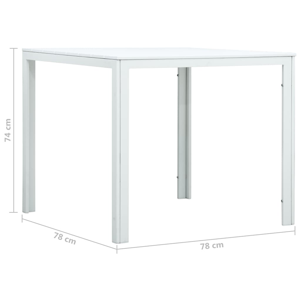 Table basse Blanc 78x78x74 cm PEHD Aspect de bois - XIOS