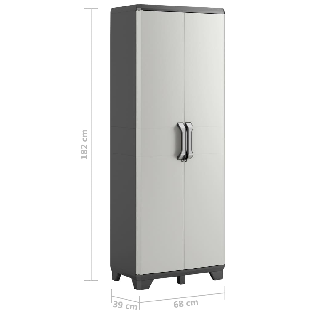 Armoire de rangement avec étagères Gear Noir et gris 182 cm