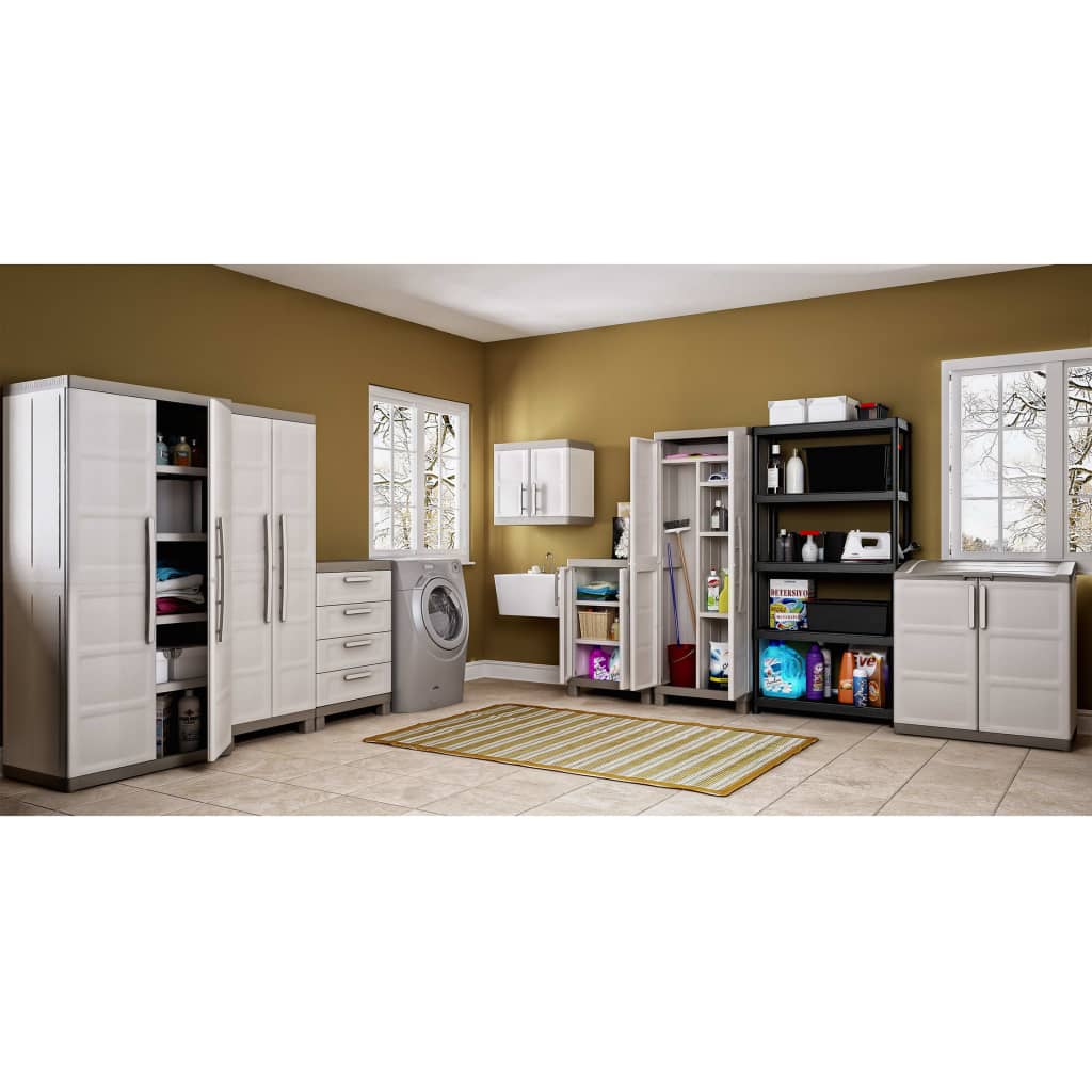 Armoire de rangement à étagères Excellence Beige et taupe 182 cm