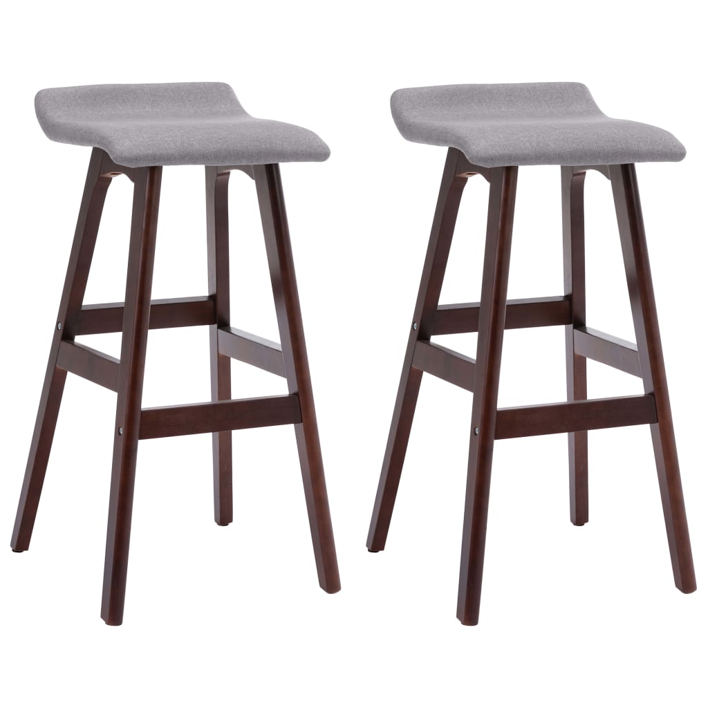 Tabourets de bar lot de 2 gris clair tissu - XIOS