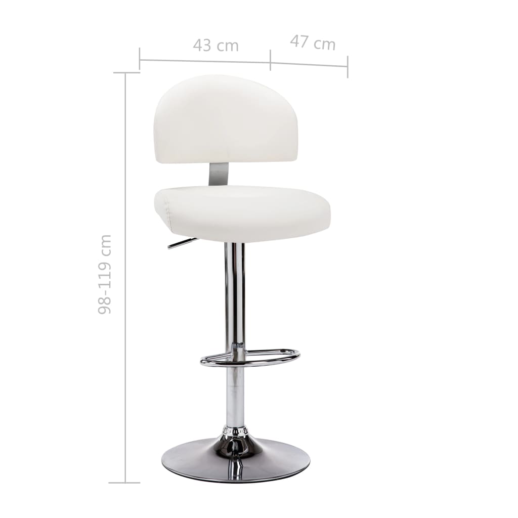 Tabouret de bar Blanc Similicuir - XIOS