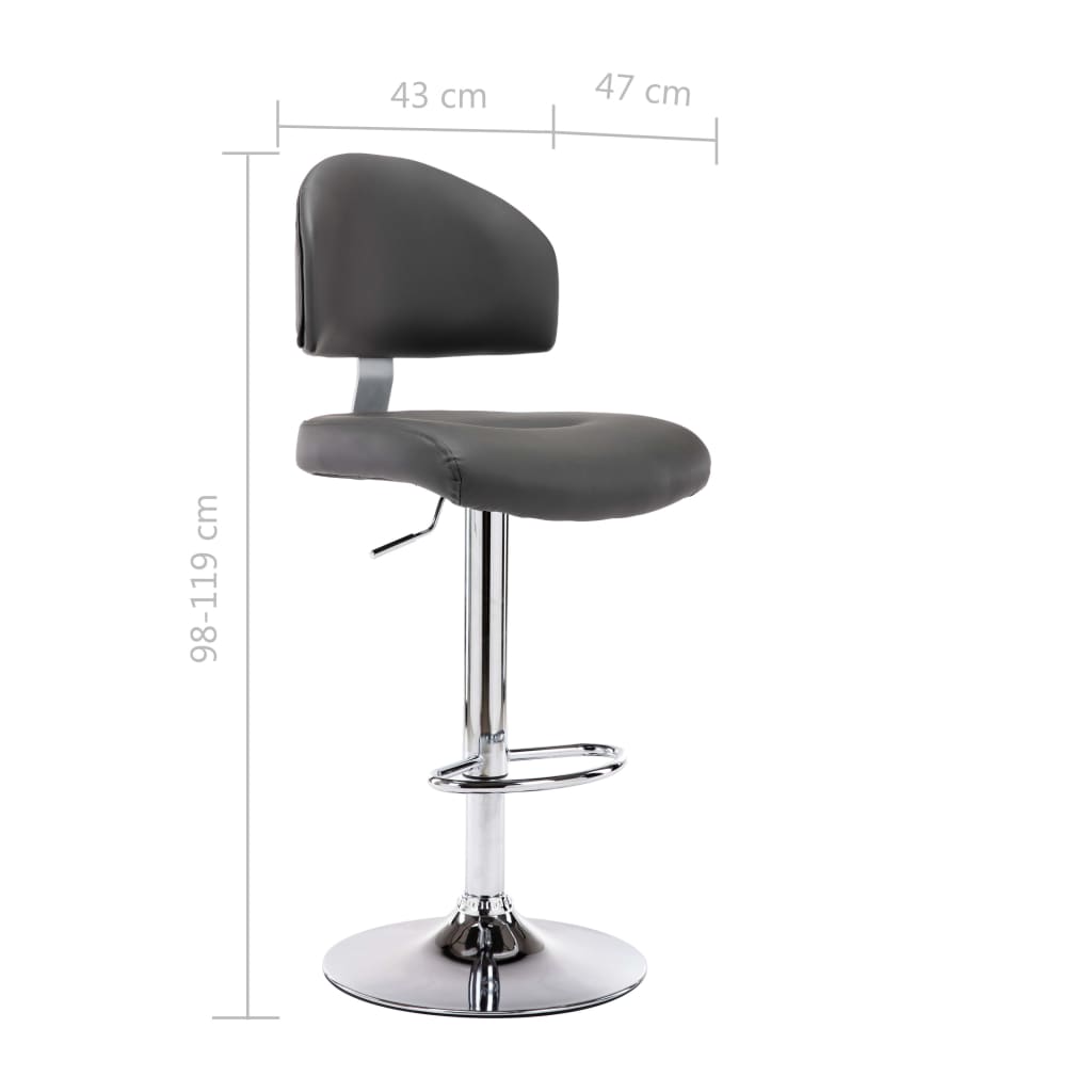Tabouret de bar Gris Similicuir - XIOS
