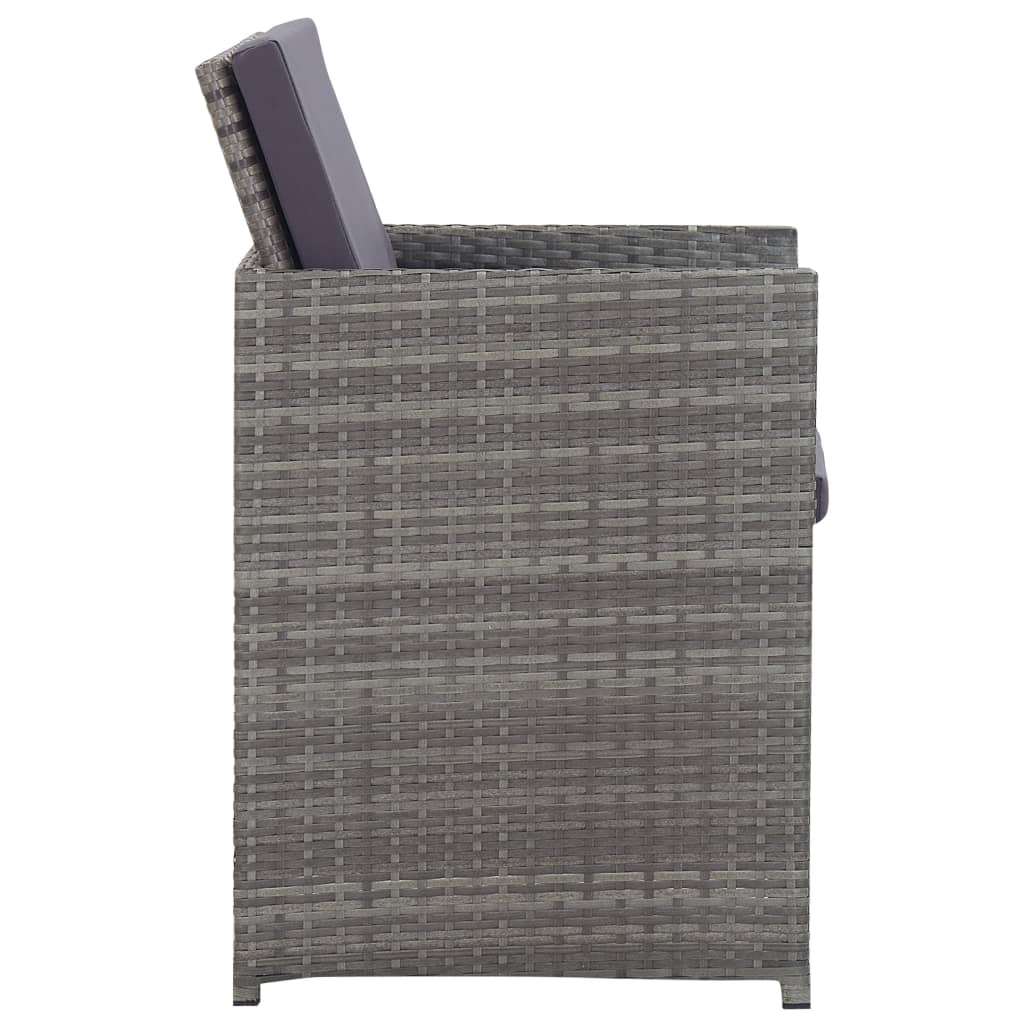 Ensemble à manger d'extérieur 5pcs Rotin bois acacia Anthracite - XIOS