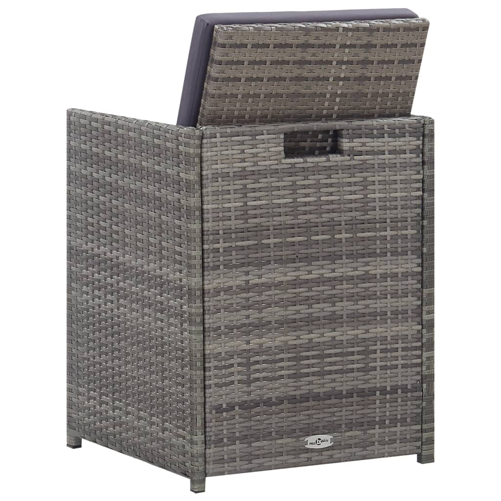 Ensemble à manger d'extérieur 5pcs Rotin bois acacia Anthracite - XIOS