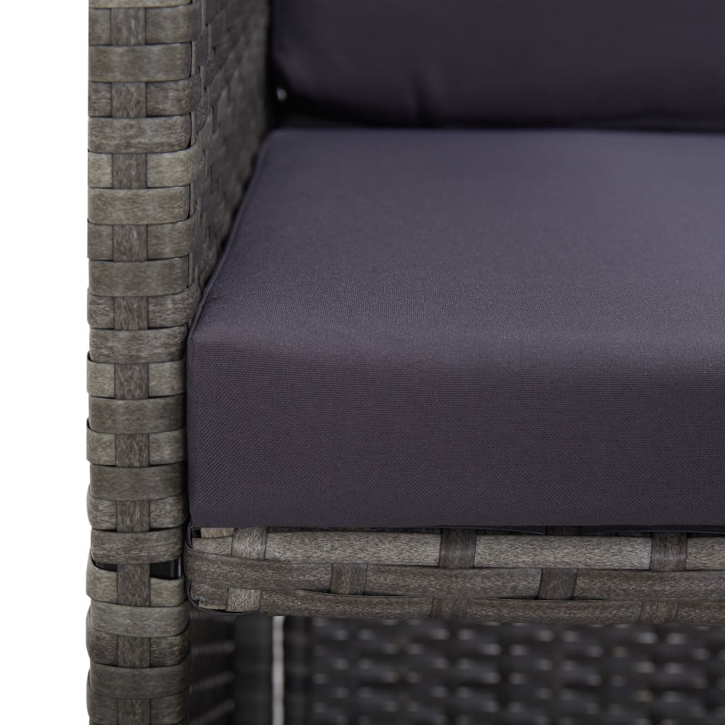 Ensemble à manger d'extérieur 5pcs Rotin bois acacia Anthracite - XIOS