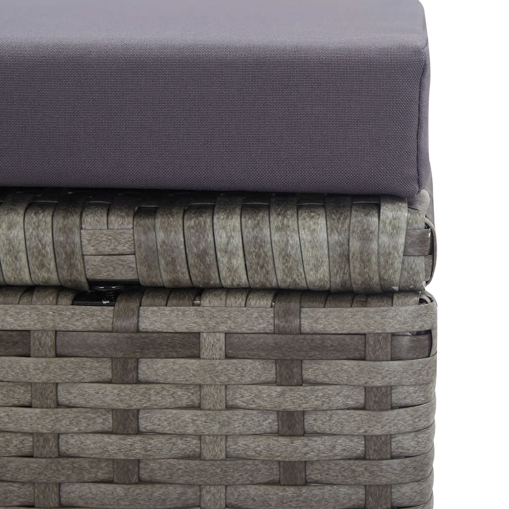 Ensemble à manger d'extérieur 5pcs Rotin bois acacia Anthracite - XIOS