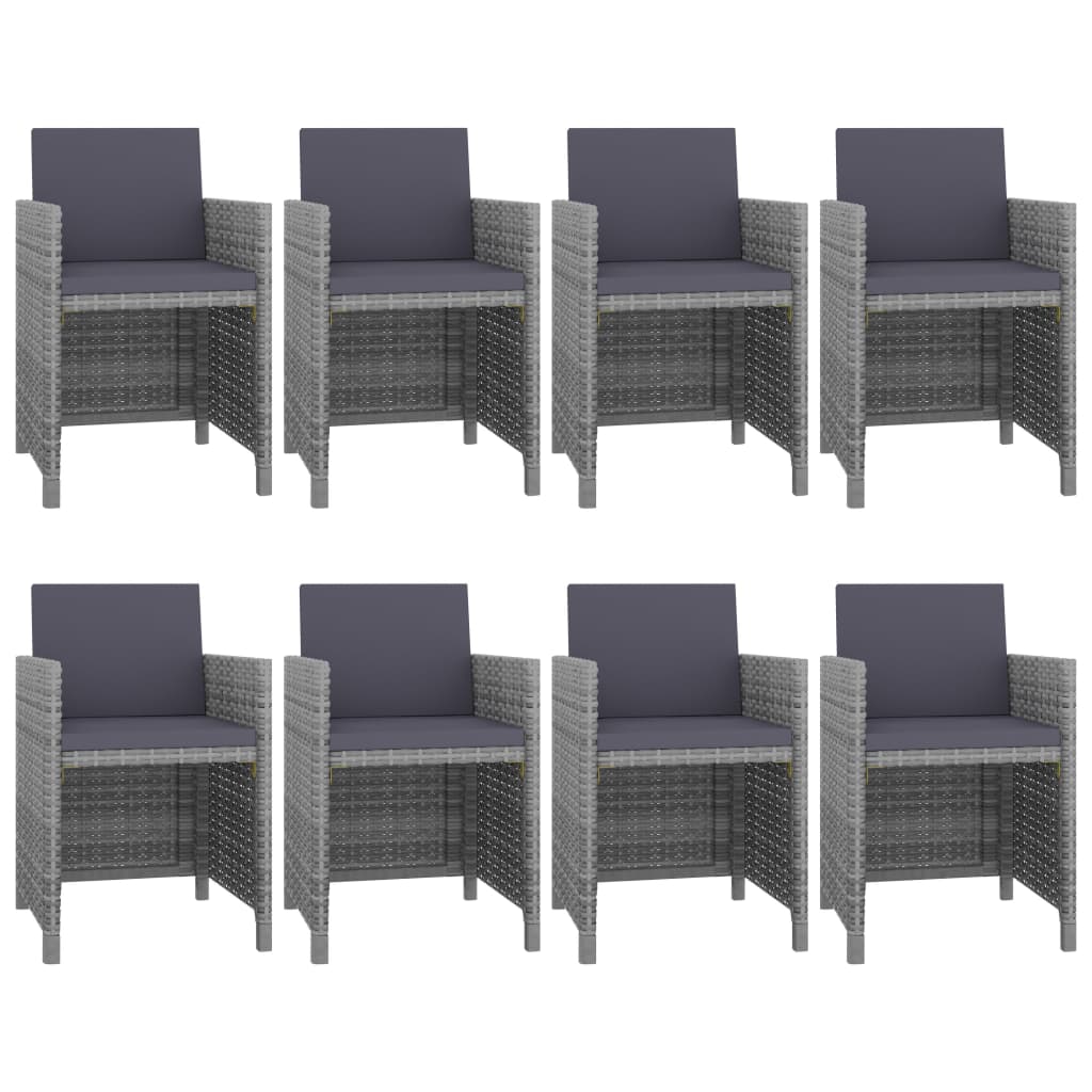 Ensemble à manger d'extérieur avec coussins 9pcs résine tressée - XIOS