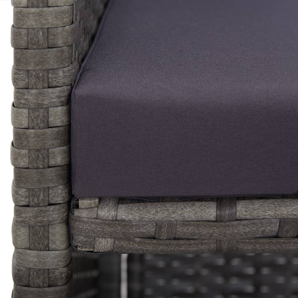 Mobilier à dîner extérieur 13pcs coussins Poly rotin Anthracite
