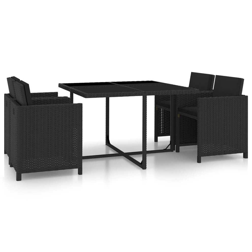 Ensemble à manger d'extérieur 5pcs avec coussins Résine tressée - XIOS