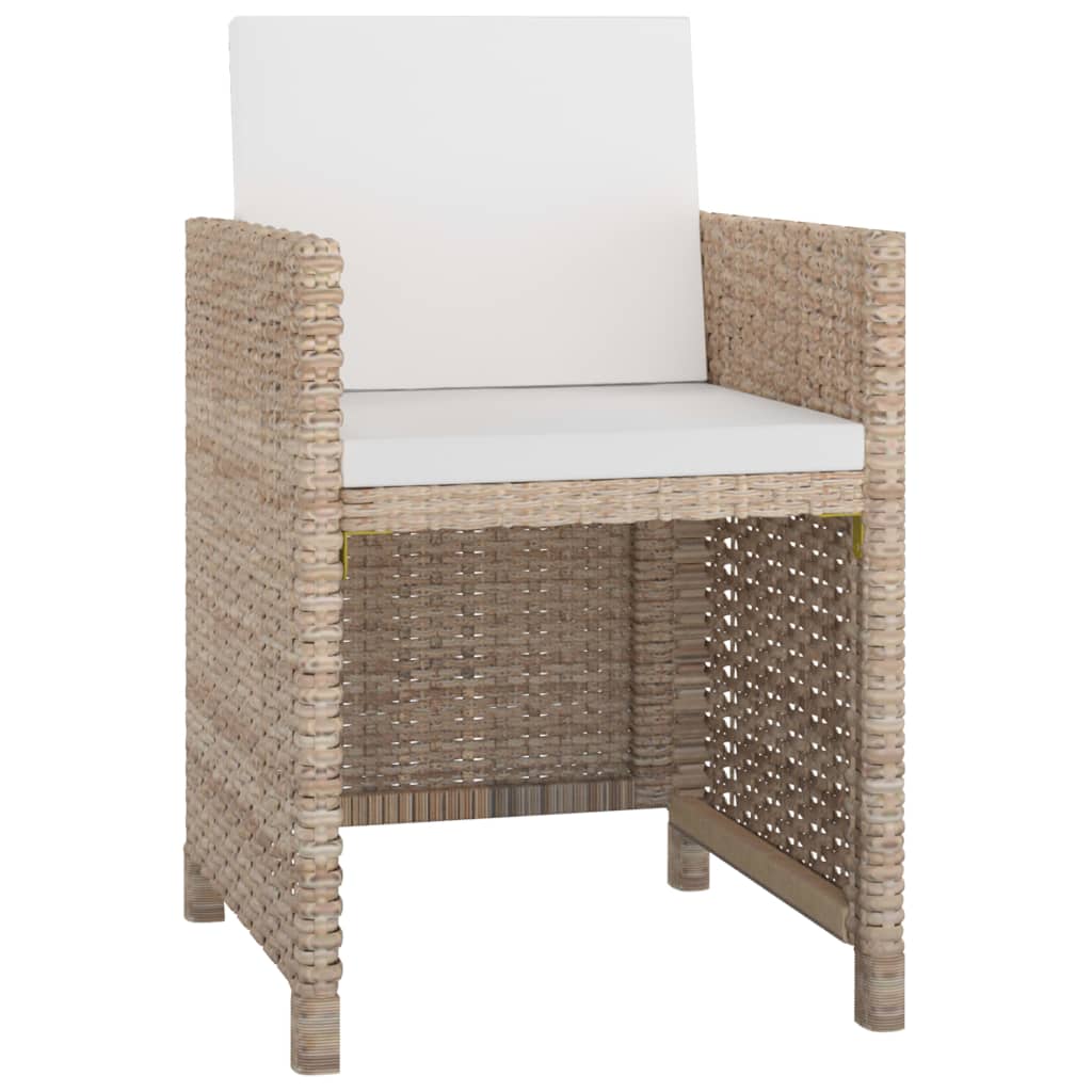 Ensemble à manger d'extérieur avec coussins 5 pcs Rotin Beige - XIOS