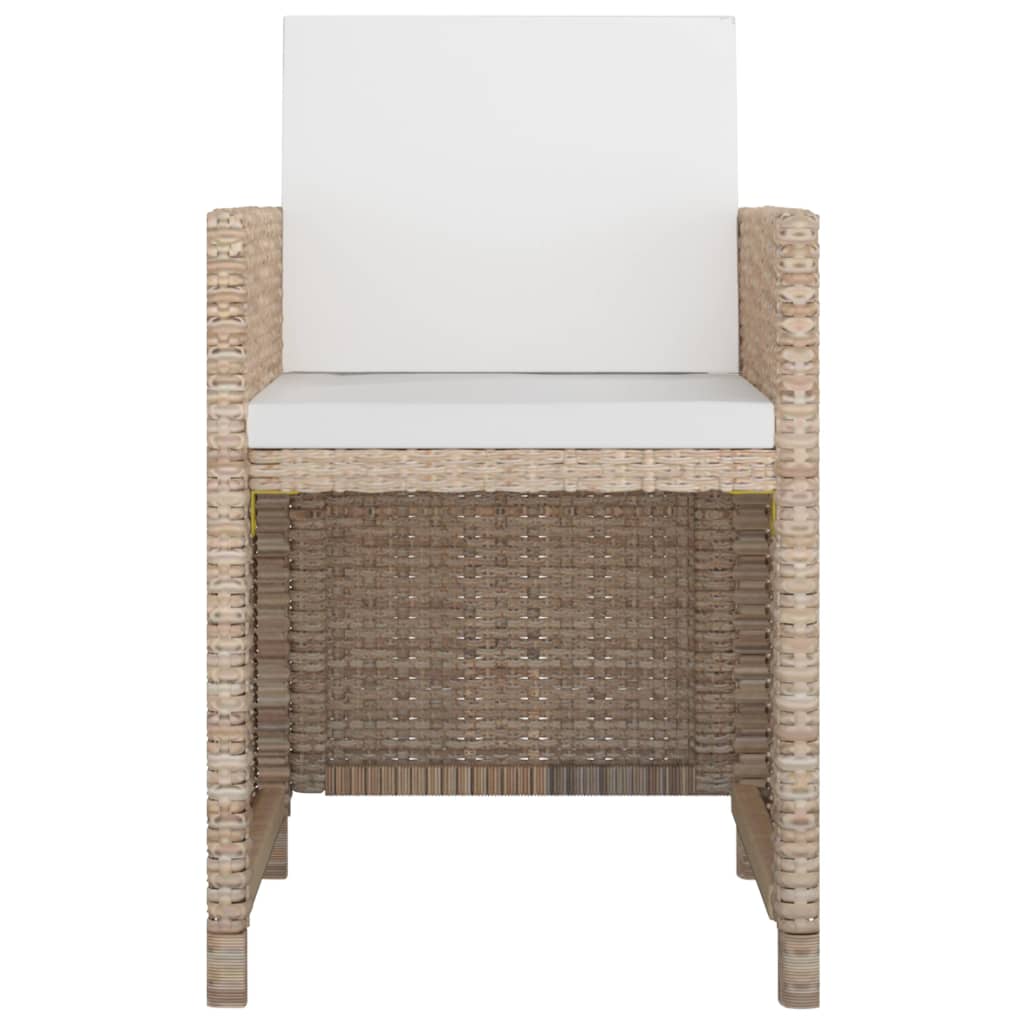 Ensemble à manger d'extérieur avec coussins 5 pcs Rotin Beige - XIOS