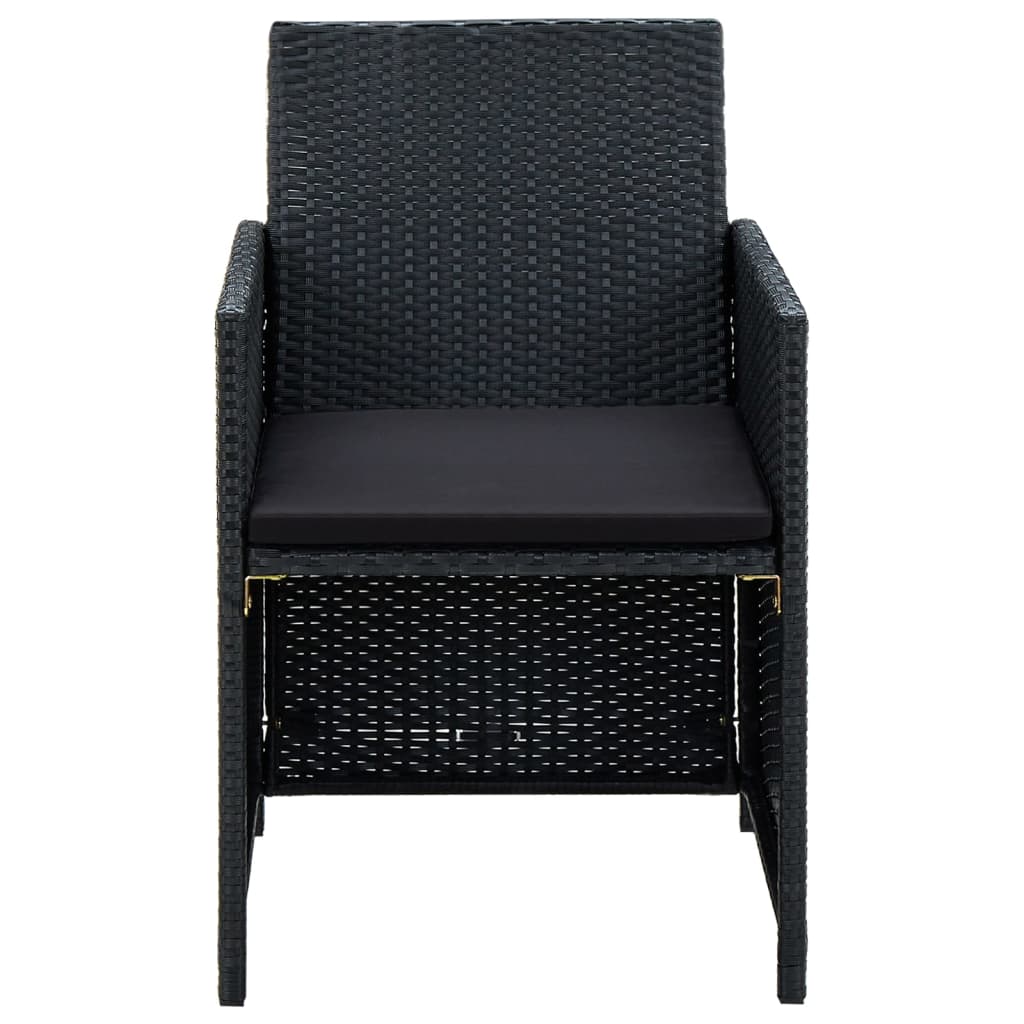 Salon de jardin 4 pcs avec coussins Résine tressée Noir - XIOS