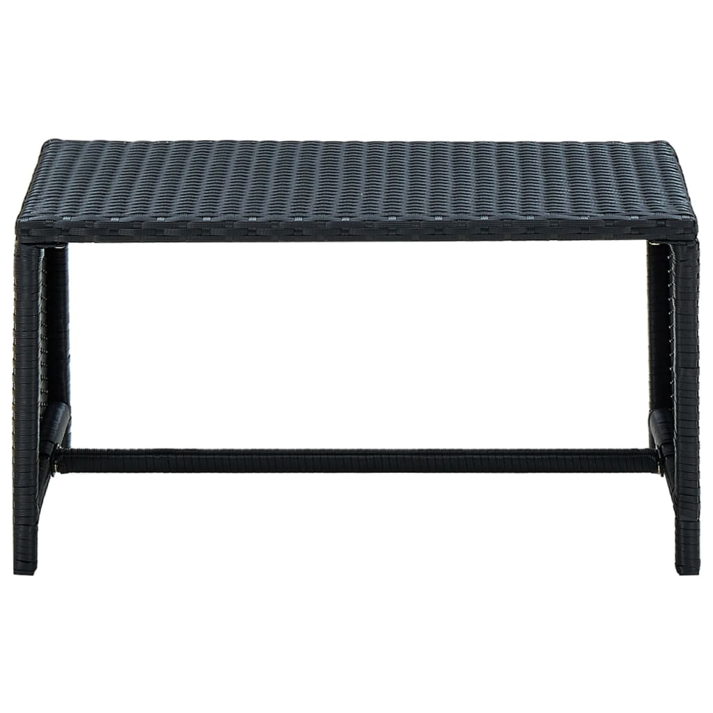 Table basse Noir 70x40x38 cm Résine tressée - XIOS