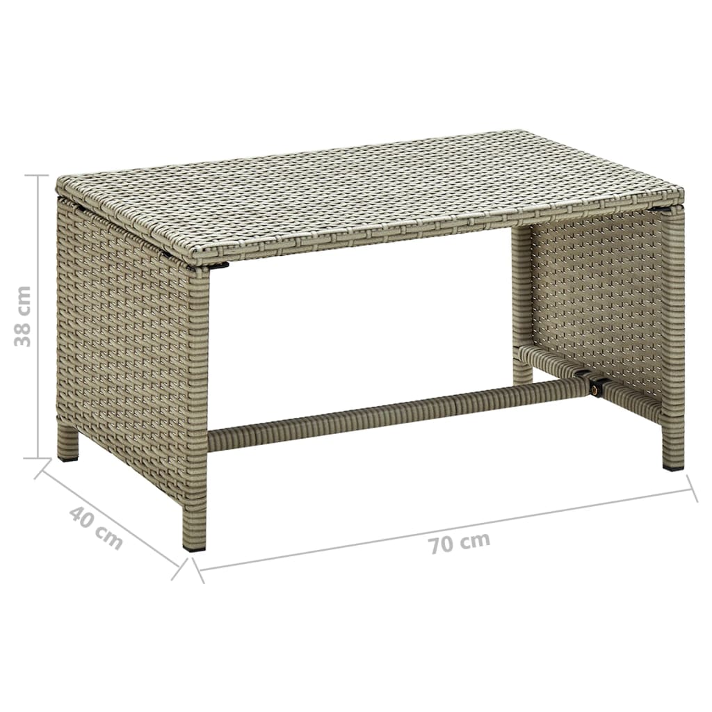 Table basse beige 70x40x38 cm résine tressée - XIOS