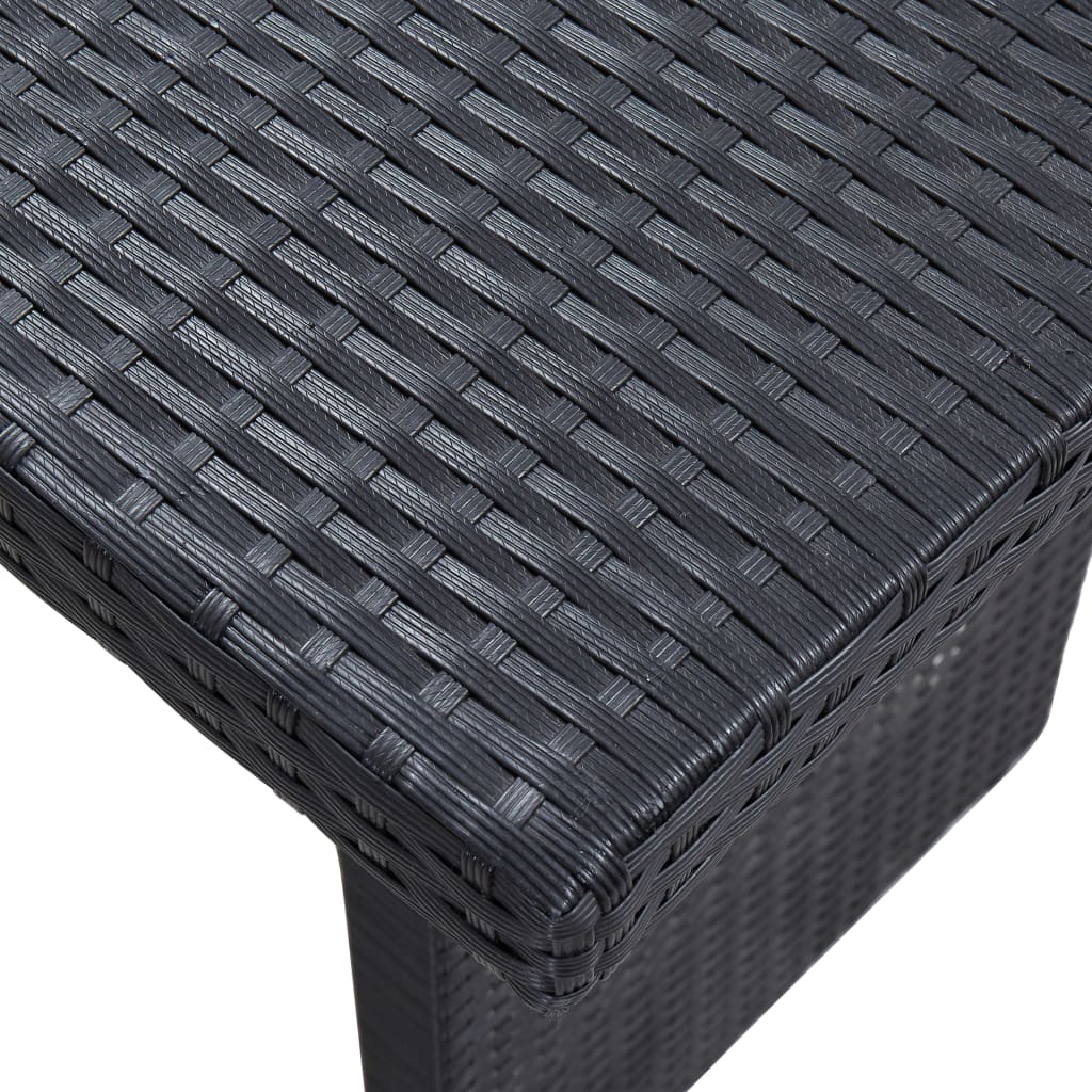 Salon de jardin 3 pcs avec coussins Résine tressée Noir