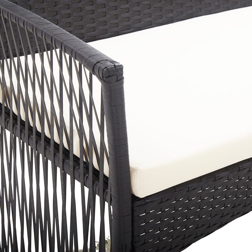Salon de jardin 4 pcs avec coussin Résine tressée Noir - XIOS