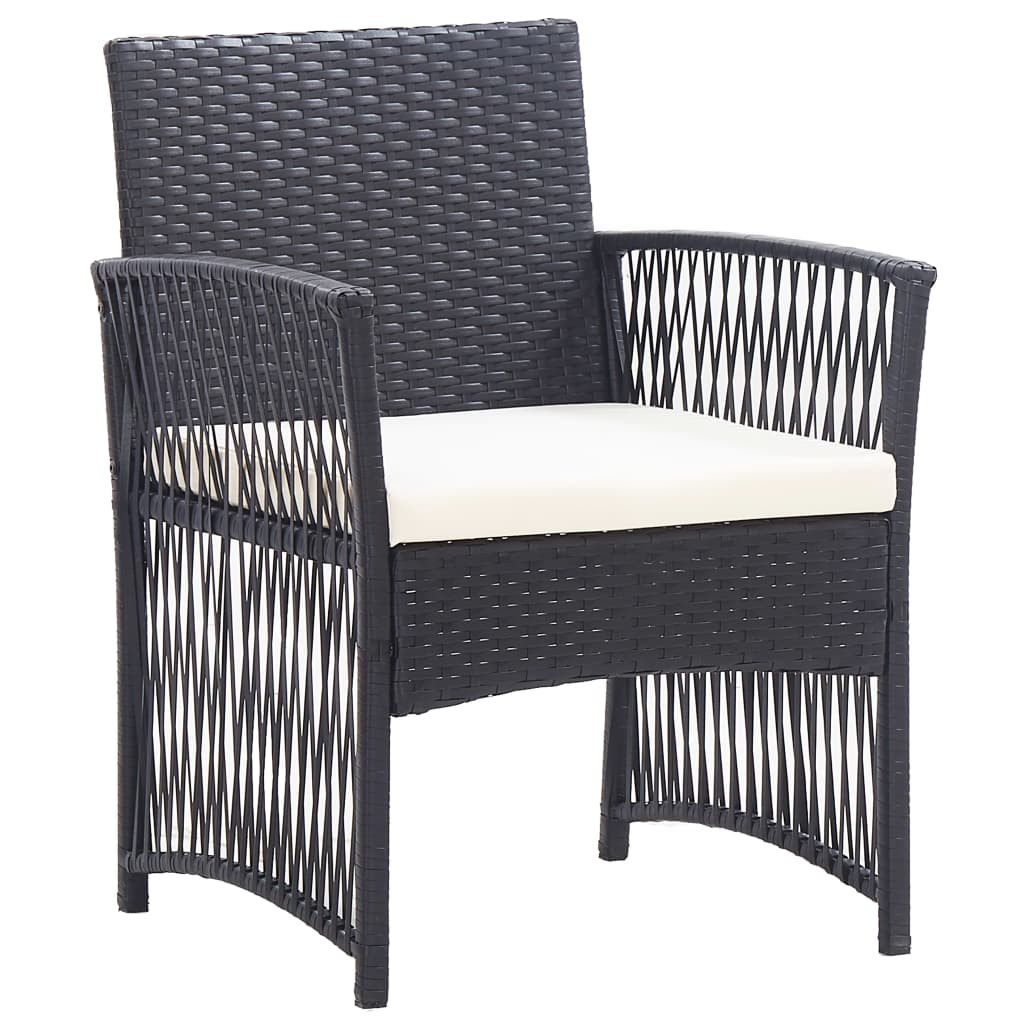 Salon de jardin 4 pcs avec coussin Résine tressée Noir - XIOS