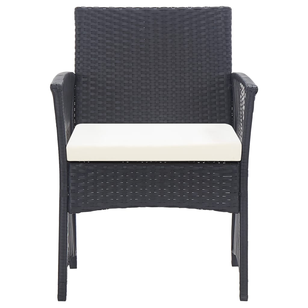 Salon de jardin 4 pcs avec coussin Résine tressée Noir - XIOS