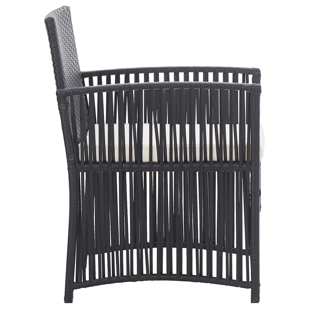 Salon de jardin 4 pcs avec coussin Résine tressée Noir - XIOS